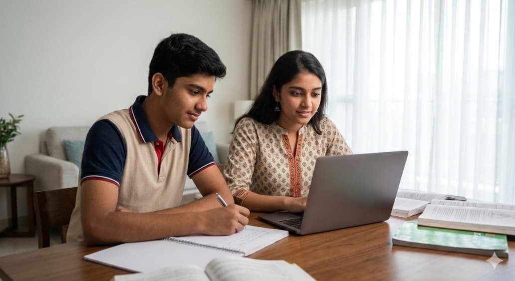 Students studying online